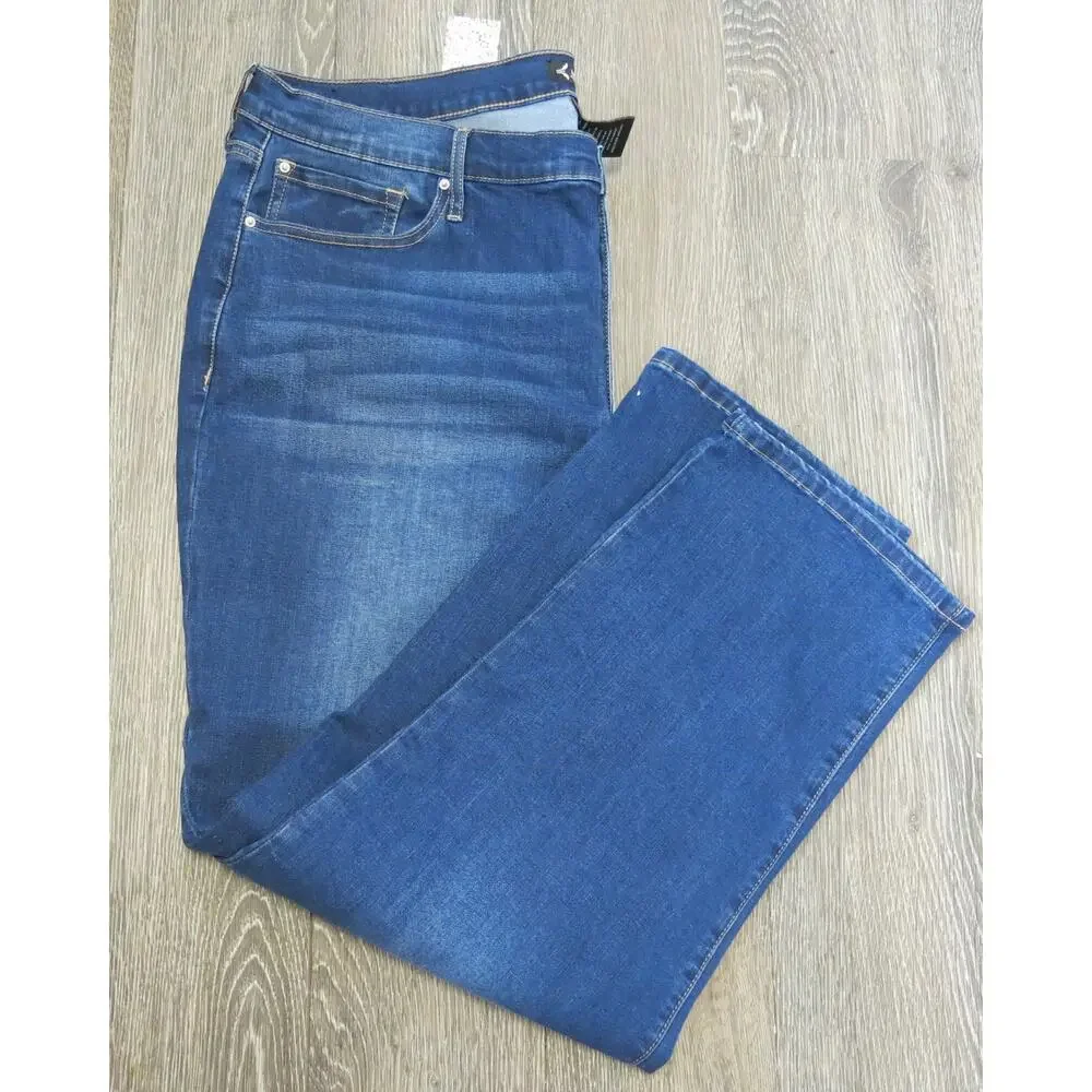 Nanette Lepore Belle High Rise Slim Straight Jeans *NWT* Size 22 Women Blue Plus